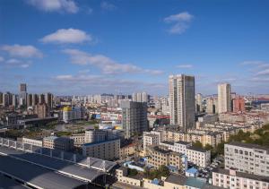 大连大连日月潭大酒店的享有城市和高楼的景色