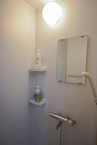 东京043AKIHABARA的一间带镜子和水槽的浴室