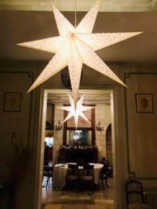 罗什科尔邦Le Grand Vaudon的用餐室的大星形吊灯