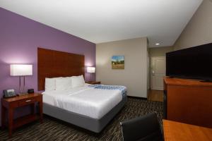 图珀洛图珀洛拉金塔旅馆及套房的配有一张床和一台平面电视的酒店客房