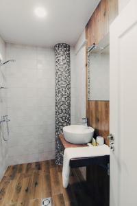 哈斯科沃Hotel Magura的一间带水槽和淋浴的浴室