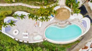 圣卡塔里纳帕洛波特赞珀克度假酒店的享有度假村游泳池的顶部景致