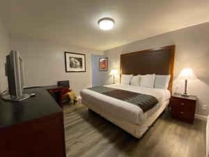 圣玛丽亚克罗尼尔汽车旅馆的配有一张床和一台平面电视的酒店客房