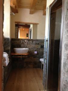 菲乌马尔博阿尔卑斯萨拉农家乐的一间带水槽和镜子的浴室