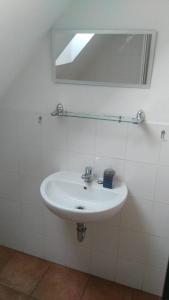 SněžnéTradiční hostinec的浴室设有白色水槽和镜子