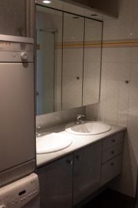 康布里特Appartement sainte marine vue mer的一间带水槽和镜子的浴室