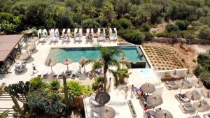 塞萨利内斯图洛乡村庄园酒店的享有度假村游泳池的顶部景致