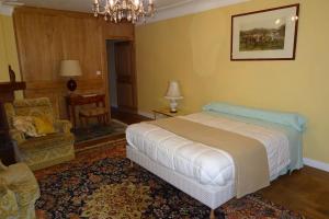 Panazol丰塔尼尔住宿加早餐旅馆的一间卧室配有一张床、一把椅子和一张沙发