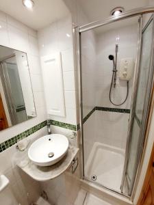 切姆Chelmsford Centre House的一间带水槽和淋浴的浴室