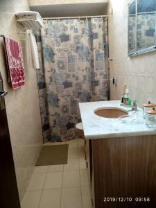 皮拉西卡巴CASA 230 - Guest House的一间带水槽和淋浴的浴室