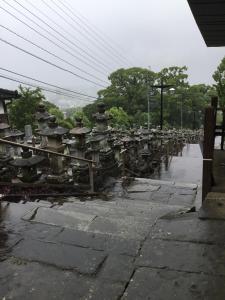 熊本广鸠屋民宿的一群钟在街上