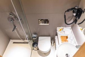 伊斯坦布尔MEG HOTEL的一间带卫生间和淋浴的小浴室