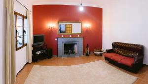 阿鲁卡斯El Caidero的带沙发和壁炉的客厅