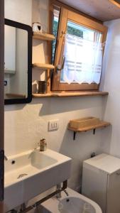 摩德纳迪-坎皮格里奥Appartamento Campiglio的一间带水槽和卫生间的浴室