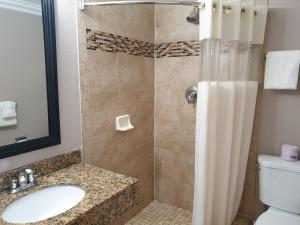 隆波克隆波克莲花 - 绝佳待客旅馆的带淋浴、水槽和卫生间的浴室