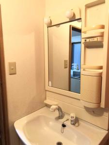IwatakiGINGAYA的一间带水槽和镜子的浴室