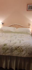 埃文河畔斯特拉特福Church Farm的一间卧室配有带白色床单和枕头的床。