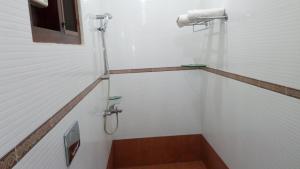 科钦Elim Homestay Fort Kochi的带淋浴、卫生间和盥洗盆的浴室