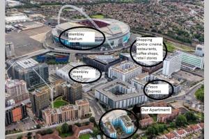 伦敦Stylish Wembley Stadium and SSE Arena Apartment, London的城市空中景观和建筑