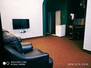 钦奈Sai Baba Service Apartments的带沙发和平面电视的客厅