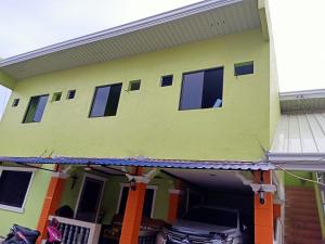 邦劳Alona Guest House的被涂成绿色和橙色的房屋