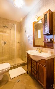 PetrovaDacii Liberi Resort and Spa的一间带水槽、淋浴和卫生间的浴室