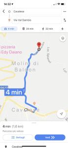卡瓦莱塞Chalet montagna e relax Volpe Rossa的带有红色标记的谷歌地图的截图