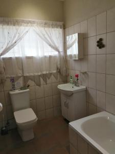 白河Eden Cottage的浴室配有卫生间、盥洗盆和浴缸。
