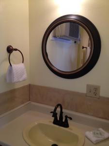 里诺维多利亚酒店 的一间带水槽和镜子的浴室