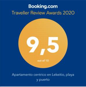 雷凯蒂奥Apartamento centrico en Lekeitio, playa y puerto的黄色圆圈,上面有9个