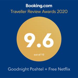 合艾Goodnight Poshtel + Free Netflix的黄色圆圈,上面有数字