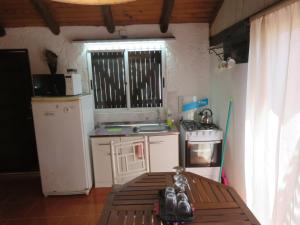 德尔迪阿布罗角La Ruca的小厨房配有炉灶和冰箱