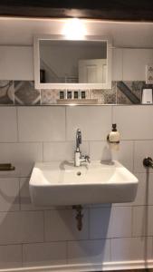 博尔库姆Ostland-Loft的浴室设有白色水槽和镜子