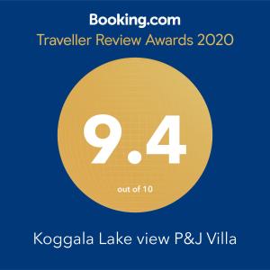 肯克拉Koggala Lake view P&J Villa的黄色圆圈,上面有数字