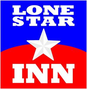 西斯科Lone Star Inn的旗帜,带有孤星旅馆和白星的词