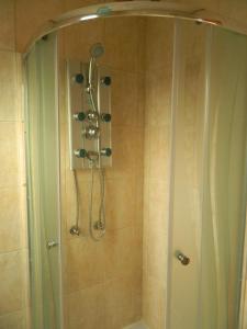 蓬塔阿雷纳斯帕雷迪索旅馆的浴室内配有淋浴和头顶淋浴