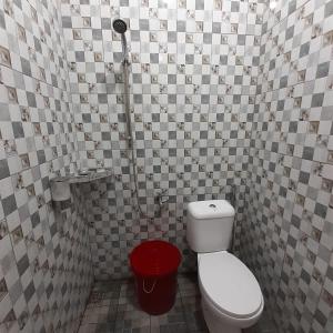 井里汶WIEN HOMESTAY CIREBON - B7 Family Homestay的一间带卫生间和淋浴的小浴室