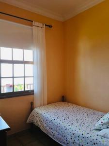 蓬塔利亚纳Apartamentos Isla Encantada的一间卧室设有一张床和一个窗口