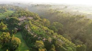 乌布优布达玛雅假日温泉酒店的森林中央度假村的空中景观
