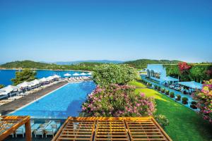 考考纳里斯斯基亚索斯岛宫殿酒店的享有度假村游泳池的景致
