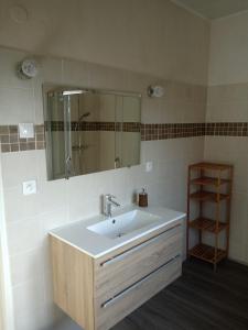 ScherwillerChambre double dans Auberge Alsacienne的一间带水槽和镜子的浴室
