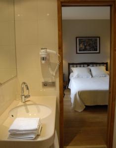 布尔马当萨利苏尔酒店的一间带水槽和床的浴室