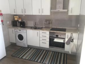 里斯本Lisboa Comfort Apartment的厨房配有炉灶和洗衣机。