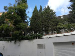 巴塞罗那归尔维拉洛公园旅馆的上面有树木的白色车库