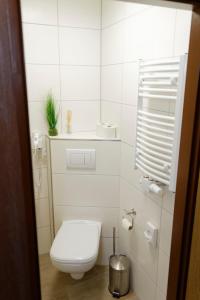 AltenbekenHotel Restaurant Rodizio Paderborn的白色的浴室设有卫生间和水槽。
