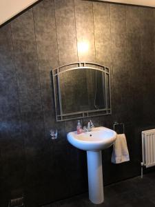 GlenavyGlendona Lodge的一间带水槽和镜子的浴室