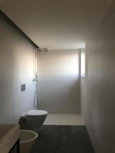 比索达雷加CASA QTA. STA. CRUZ-RÉGUA的白色的浴室设有卫生间和水槽。