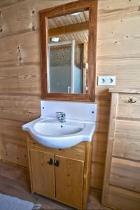 考斯赛力克Pokoje u Uli的一间带水槽和镜子的浴室