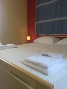 波利卡斯特罗巴森迪诺Appartamenti Centro Policastro的床上的两条毛巾