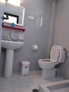 罗达奇诺Rodakino Βay的一间带卫生间和水槽的浴室